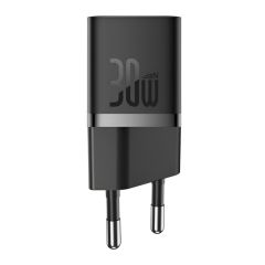 BASEUS НАСТЕННОЕ ЗАРЯДНОЕ УСТРОЙСТВО GAN5 MINI 1C 1*TYPE-C 30 ВТ, ЧЕРНЫЙ