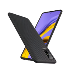 ЧЕХОЛ-ШЛЕМ TPU КОЖАНЫЙ НЕЙЛОН SAMSUNG A41, ЧЕРНЫЙ