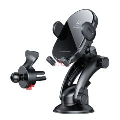 БЕСПРОВОДНОЕ ЗАРЯДНОЕ УСТРОЙСТВО MCDODO WIRELESS CHARGER CAR MOUNT 15W SUCTION CUP MOUNT*1, AIR VENT CLAMP*1 SPACE SERIES, BLACK