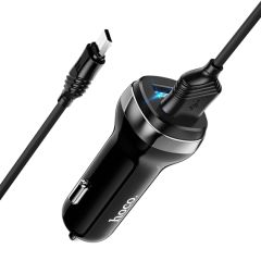 АВТОМОБИЛЬНОЕ ЗАРЯДНОЕ УСТРОЙСТВО HOCO С КАБЕЛЕМ MICROUSB 2XUSB 2.4A Z40, ЧЕРНЫЙ