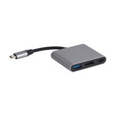 ПЕРЕХОДНИК ДЛЯ ШЛЕМА TYPE-C НА USB3.0+HDMI+PD, HC-04, СЕРЫЙ