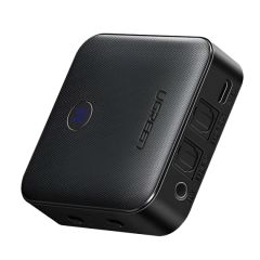 UGREEN АДАПТЕР АУДИО ПЕРЕДАТЧИК + ПРИЕМНИК BLUETOOTH V5.0, АККУМУЛЯТОР 200 МАЧ, ДО 10 ЧАСОВ CM144, ЧЕРНЫЙ