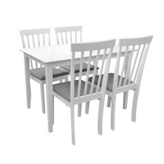 SET Masă HOUSTON + 4 Scaune HOUSTON White