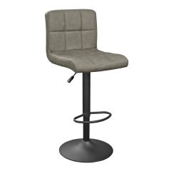 SCAUN DE BAR SB-044 DARK GREY PU+BLACK LEGS
