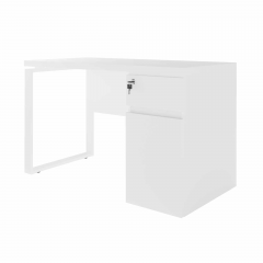 Masa Birou+BOX încorporat Dreapta 1200×600 White/White