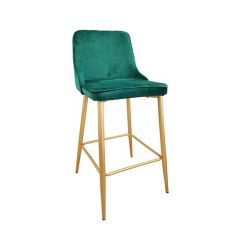 Scaun de Bar Clasic Green HLR 56+Gold Legs
