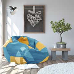 Fotoliu puf Bean-Bag Ball Blue-Yellow
