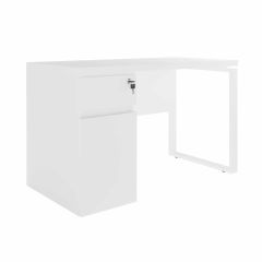 Masa Birou+BOX încorporat Stânga1200×600 White/White