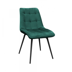 Scaun Capella Catifea Dark Green HLR57+Black Legs