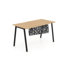 MASA BIROU SAGA 1380X680 CU ECRAN PERFORAT TRAPEZOIDAL 981X317