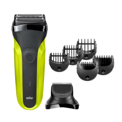 ЭЛЕКТРОБРИТВА МУЖСКАЯ BRAUN 300BT ЧЁРНЫЙ | ЗЕЛЁНЫЙ