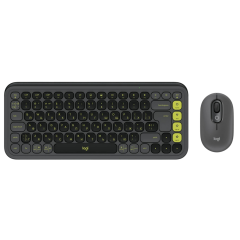КЛАВИАТУРА И МЫШЬ LOGITECH POP ICON COMBO МЕМБРАНА ЧЕРНЫЙ