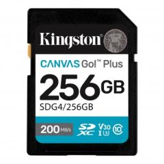 КАРТА ПАМЯТИ SD 256GB KINGSTON CANVAS GO! PLUS G4, 200/160MB/S