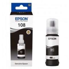 EPSON 108 ECOTANK BLACK INK BOTTLE 70ML, 7200P. FOR  ECOTANK L8050 & L18050.