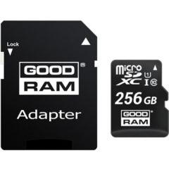 256GB MICROSD CLASS10 U1 UHS-I + SD ADAPTER  GOODRAM M1AA, 600X, UP TO: 90MB/S