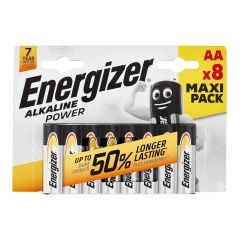 ENERGIZER ALCALINE POWER 8 X AA BATTERY BLISTER (YELLOW)