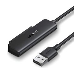 UGREEN ADAPTER USB-A 3.0 TO 2.5" SATA III, SUPPORT UASP, S.M.A.R.T, TRIM, UP TO 5GBPS, 50CM CM321, BLACK