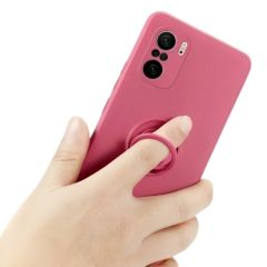 HELMET CASE WITH RING LIQUID SILICONE  XIAOMI REDMI 7, PINK