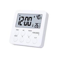 KAKU 3-IN-1 INDOOR DIGITAL CLOCK & HYGROMETER, WHITE