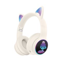 MUSEN WIRELESS KIDS HEADPHONES ON EAR LK-032 PRINCESS (CAT EARS), BEIGE