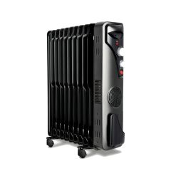 RAF OIL RADIATOR + TURBO FAN R.1129B, 11 SECTIONS, 2900W, BLACK
