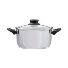 DOMOTTI, POT WITH LID, LIMA, 24 CM, 6.1 L STAINLESS STEEL, TEMPERED GLASS