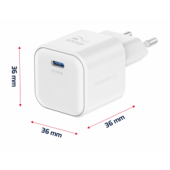 ÎNCĂRCĂTOR REȚEA SWISSTEN GAN 1X USB-C 35W PD WHITE