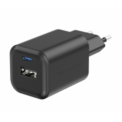 UNIVERSAL HOME CHARGER SWISSTEN GAN 1X USB-C 45W PD + 1X USB-A 18W QC