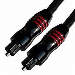 Optical cable 6mm - 10m - Brackton "Professional" TOS-BKR-1000.B, Toslink-cable, m/m, glass fiber OD 6mm, 10m, black metal HQ design plug black HQ PVC cable jacket, up to 125 Mbit/s, with dust caps, black