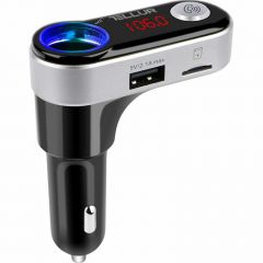 Car FM Transmitter, FMT-B2, Bluetooth, Display, MicroSD, 2 x USB max 2.1A, Tellur Black  TLL622011