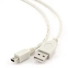 Cablu incarcare si sincronizare Cablexpert CC-USB2-AM5P-6, USB Type-A/Mini-USB, 1,8m, Alb