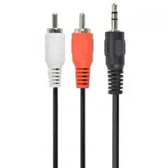 Аудиокабель Cablexpert CCA-458-2.5M, 3.5mm 3-pin (M) - 2x RCA (M), 2,5м, Чёрный