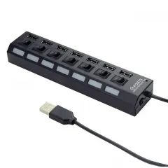 USB-концентратор Gembird UHB-U2P7-03, Чёрный