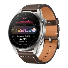 Умные часы Huawei WATCH 3 Pro, 48мм, Корпус Titanium Gray с Коричневым кожаным ремешком