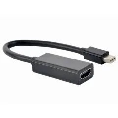 Видеоадаптер Cablexpert A-mDPM-HDMIF-02, MiniDP (M) - HDMI (F), 0,15м, Чёрный