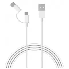 Зарядный кабель Xiaomi SJV4082TY, USB Type-A/Micro USB, USB Type-C, 1м, Белый