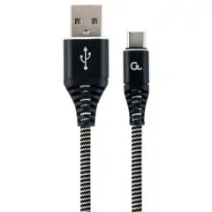 Cablu incarcare si sincronizare Cablexpert CC-USB2B-AMCM-2M-BW, USB Type-A/USB Type-C, 2m, Negru