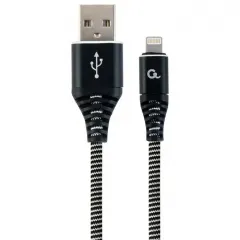 Кабель для зарядки и синхронизации Cablexpert CC-USB2B-AMLM-1M-BW, USB Type-A/Lightning, 1м, Чёрный