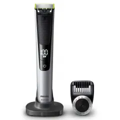 Trimmer pentru barbati Philips OneBlade Pro QP6520/20, Negru | Argintiu