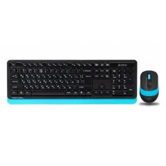 Set Tastatura + Mouse A4Tech F1010, Cu fir, Negru/Albastru