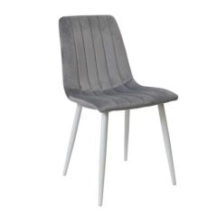Scaun DC-90P~N20 Catifea Dark Grey+White legs