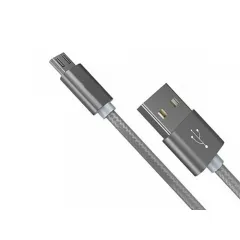 Кабель для зарядки и синхронизации Xpower Micro cable Nylon, USB Type-A/micro-USB, 1м, Серый