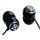 E11008 ELECOM ORB "GEM DROPS" JEWEL TYPE STEREO HEADPHONES - (BLACK, CRYSTAL CLEAR), 20 HZ TO 20 KHZ, 32 OHM, 115 DB/1 MW (MINI CASTI/МИНИ НАУШНИКИ)