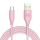 CABLE SILICONE TELLUR USB TO TYPE-C, 3A, 1M, PINK