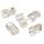 RJ45 MODULAR PLUG  LC-8P8C-001/100, MODULAR PLUG 8P8C FOR SOLID LAN CABLE, 30U" GOLD PLATED, 100 PCS/BAG
