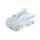 RJ45 MODULAR PLUG LC-8P8C-002/100, MODULAR PLUG 8P8C FOR SOLID CAT6 LAN CABLE, 30U” GOLD PLATED, 100 PCS/BAG