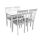 SET MASĂ HOUSTON + 4 SCAUNE HOUSTON WHITE