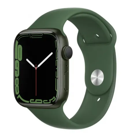 Ceas inteligent Apple Watch Series 7 GPS, 41mm, Carcasa din aluminiu cu banda Sport Clover Verde