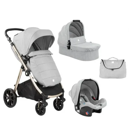 Carucior 3-in-1 Kikka Boo Ugo, Gri deschis