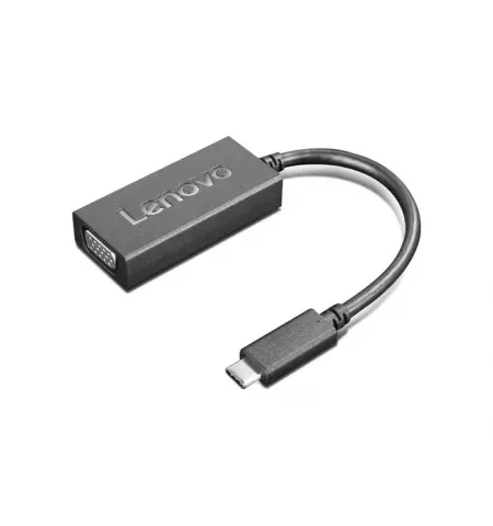 Adaptor USB Lenovo USB-C to VGA, Negru